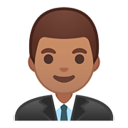 Emoji 👨🏽‍💼 Impiegato: Carnagione Olivastra su Google Android 8.0.