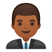 👨🏾‍💼 Emoji Oficinista Hombre: Tono De Piel Oscuro Medio en Google Android 8.0.