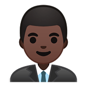 👨🏿‍💼 Emoji Oficinista Hombre: Tono De Piel Oscuro en Google Android 8.0.