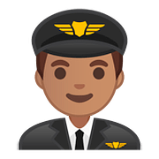 👨🏽‍✈️ Emoji Piloto De Avião Homem: Pele Morena na Google Android 8.0.