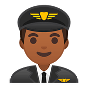 👨🏾‍✈️ Emoji Piloto Hombre: Tono De Piel Oscuro Medio en Google Android 8.0.