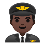 Emoji 👨🏿‍✈️ Pilota Uomo: Carnagione Scura su Google Android 8.0.