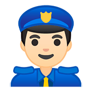 👮🏻‍♂️ Emoji Policial Homem: Pele Clara na Google Android 8.0.