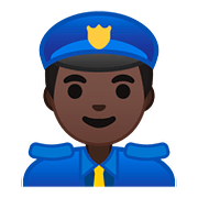 👮🏿‍♂️ Emoji Policial Homem: Pele Escura na Google Android 8.0.