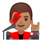 Emoji 👨🏽‍🎤 Cantante Uomo: Carnagione Olivastra su Google Android 8.0.