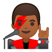 👨🏾‍🎤 Emoji Cantor: Pele Morena Escura na Google Android 8.0.