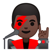 👨🏿‍🎤 Emoji Cantor: Pele Escura na Google Android 8.0.