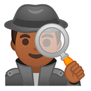 🕵🏾‍♂️ Emoji Detetive Homem: Pele Morena Escura na Google Android 8.0.