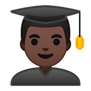 👨🏿‍🎓 Emoji Estudante: Pele Escura na Google Android 8.0.