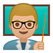 Emoji 👨🏼‍🏫 Professore: Carnagione Abbastanza Chiara su Google Android 8.0.