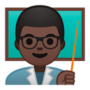 Émoji 👨🏿‍🏫 Enseignant : Peau Foncée sur Google Android 8.0.