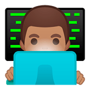 Emoji 👨🏽‍💻 Tecnologo: Carnagione Olivastra su Google Android 8.0.