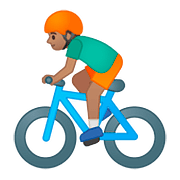 Émoji 🚴🏽‍♂️ Cycliste Homme : Peau Légèrement Mate sur Google Android 8.0.