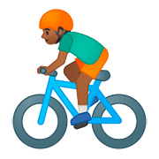 🚴🏾‍♂️ Emoji Homem Ciclista: Pele Morena Escura na Google Android 8.0.