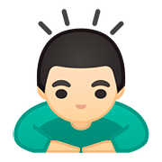 Emoji 🙇🏻‍♂️ Uomo Che Fa Inchino Profondo: Carnagione Chiara su Google Android 8.0.