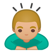 🙇🏼‍♂️ Emoji sich verbeugender Mann: mittelhelle Hautfarbe Google Android 8.0.