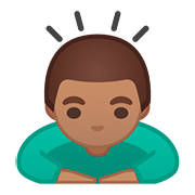 🙇🏽‍♂️ Emoji sich verbeugender Mann: mittlere Hautfarbe Google Android 8.0.
