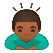 🙇🏾‍♂️ Emoji sich verbeugender Mann: mitteldunkle Hautfarbe Google Android 8.0.