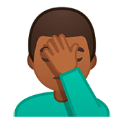 Emoji 🤦🏾‍♂️ Uomo Esasperato: Carnagione Abbastanza Scura su Google Android 8.0.