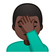 Emoji 🤦🏿‍♂️ Uomo Esasperato: Carnagione Scura su Google Android 8.0.