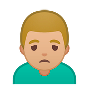 Emoji 🙍🏼‍♂️ Uomo Corrucciato: Carnagione Abbastanza Chiara su Google Android 8.0.