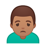Emoji 🙍🏽‍♂️ Uomo Corrucciato: Carnagione Olivastra su Google Android 8.0.