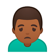 🙍🏾‍♂️ Emoji Homem Franzindo A Sobrancelha: Pele Morena Escura na Google Android 8.0.