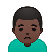 🙍🏿‍♂️ Emoji Homem Franzindo A Sobrancelha: Pele Escura na Google Android 8.0.