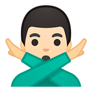 🙅🏻‍♂️ Emoji Homem Fazendo Gesto De «não»: Pele Clara na Google Android 8.0.