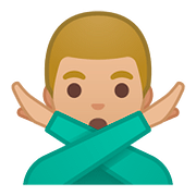 🙅🏼‍♂️ Emoji Hombre Haciendo El Gesto De «no»: Tono De Piel Claro Medio en Google Android 8.0.