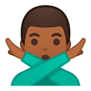 🙅🏾‍♂️ Emoji Mann mit überkreuzten Armen: mitteldunkle Hautfarbe Google Android 8.0.