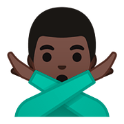 🙅🏿‍♂️ Emoji Homem Fazendo Gesto De «não»: Pele Escura na Google Android 8.0.