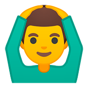 🙆‍♂️ Emoji Mann mit Händen auf dem Kopf Google Android 8.0.