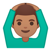 Emoji 🙆🏽‍♂️ Uomo Con Gesto OK: Carnagione Olivastra su Google Android 8.0.