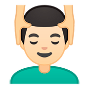 Emoji 💆🏻‍♂️ Uomo Che Riceve Un Massaggio: Carnagione Chiara su Google Android 8.0.