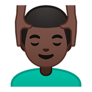 Emoji 💆🏿‍♂️ Uomo Che Riceve Un Massaggio: Carnagione Scura su Google Android 8.0.