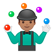Emoji 🤹🏽‍♂️ Giocoliere Uomo: Carnagione Olivastra su Google Android 8.0.