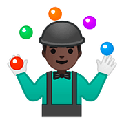 Emoji 🤹🏿‍♂️ Giocoliere Uomo: Carnagione Scura su Google Android 8.0.