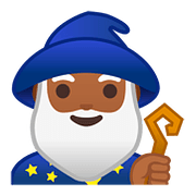 Emoji 🧙🏾‍♂️ Mago Uomo: Carnagione Abbastanza Scura su Google Android 8.0.