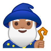 Emoji 🧙🏽‍♂️ Mago Uomo: Carnagione Olivastra su Google Android 8.0.