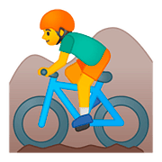 Emoji 🚵‍♂️ Ciclista Uomo Di Mountain Bike su Google Android 8.0.