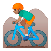 Emoji 🚵🏽‍♂️ Ciclista Uomo Di Mountain Bike: Carnagione Olivastra su Google Android 8.0.