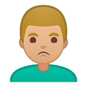 Emoji 🙎🏼‍♂️ Uomo Imbronciato: Carnagione Abbastanza Chiara su Google Android 8.0.