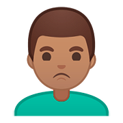 Emoji 🙎🏽‍♂️ Uomo Imbronciato: Carnagione Olivastra su Google Android 8.0.