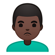 Emoji 🙎🏿‍♂️ Uomo Imbronciato: Carnagione Scura su Google Android 8.0.