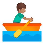 🚣🏽‍♂️ Emoji Hombre Remando En Un Bote: Tono De Piel Medio en Google Android 8.0.