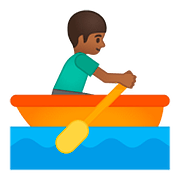 Emoji 🚣🏾‍♂️ Uomo In Barca A Remi: Carnagione Abbastanza Scura su Google Android 8.0.