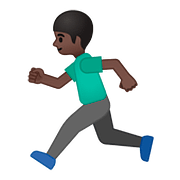 Emoji 🏃🏿‍♂️ Uomo Che Corre: Carnagione Scura su Google Android 8.0.