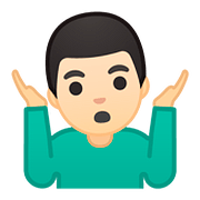 Emoji 🤷🏻‍♂️ Uomo Che Scrolla Le Spalle: Carnagione Chiara su Google Android 8.0.