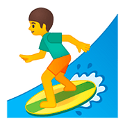 Emoji 🏄‍♂️ Surfista Uomo su Google Android 8.0.